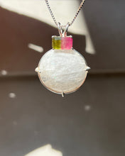 Load image into Gallery viewer, Rare Synergy 12 XL Natrolite necklace with Watermelon Tourmaline