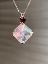 Load image into Gallery viewer, One of a kind Spectacular Angel Aura Quartz Magician Stone necklace with expertly faceted Watermelon Tourmaline