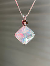 Load image into Gallery viewer, One of a kind Spectacular Angel Aura Quartz Magician Stone necklace with expertly faceted Watermelon Tourmaline