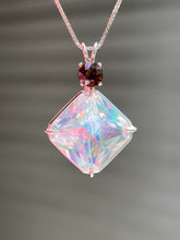 Load image into Gallery viewer, One of a kind Spectacular Angel Aura Quartz Magician Stone necklace with expertly faceted Watermelon Tourmaline