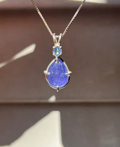 Galaxy sparkle Tanzanite & Blue Sapphire necklace