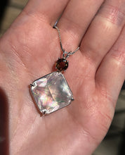 Load image into Gallery viewer, One of a kind Spectacular Angel Aura Quartz Magician Stone necklace with expertly faceted Watermelon Tourmaline