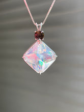 Load image into Gallery viewer, One of a kind Spectacular Angel Aura Quartz Magician Stone necklace with expertly faceted Watermelon Tourmaline