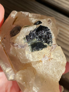 Natural Citrine Scepter with Green Tourmaline & Lepidolite