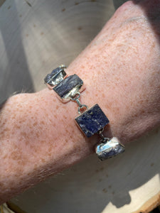 58 carat rough cut natural Tanzanite bracelet