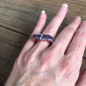 Amethyst heart ring with “I love you” band inside