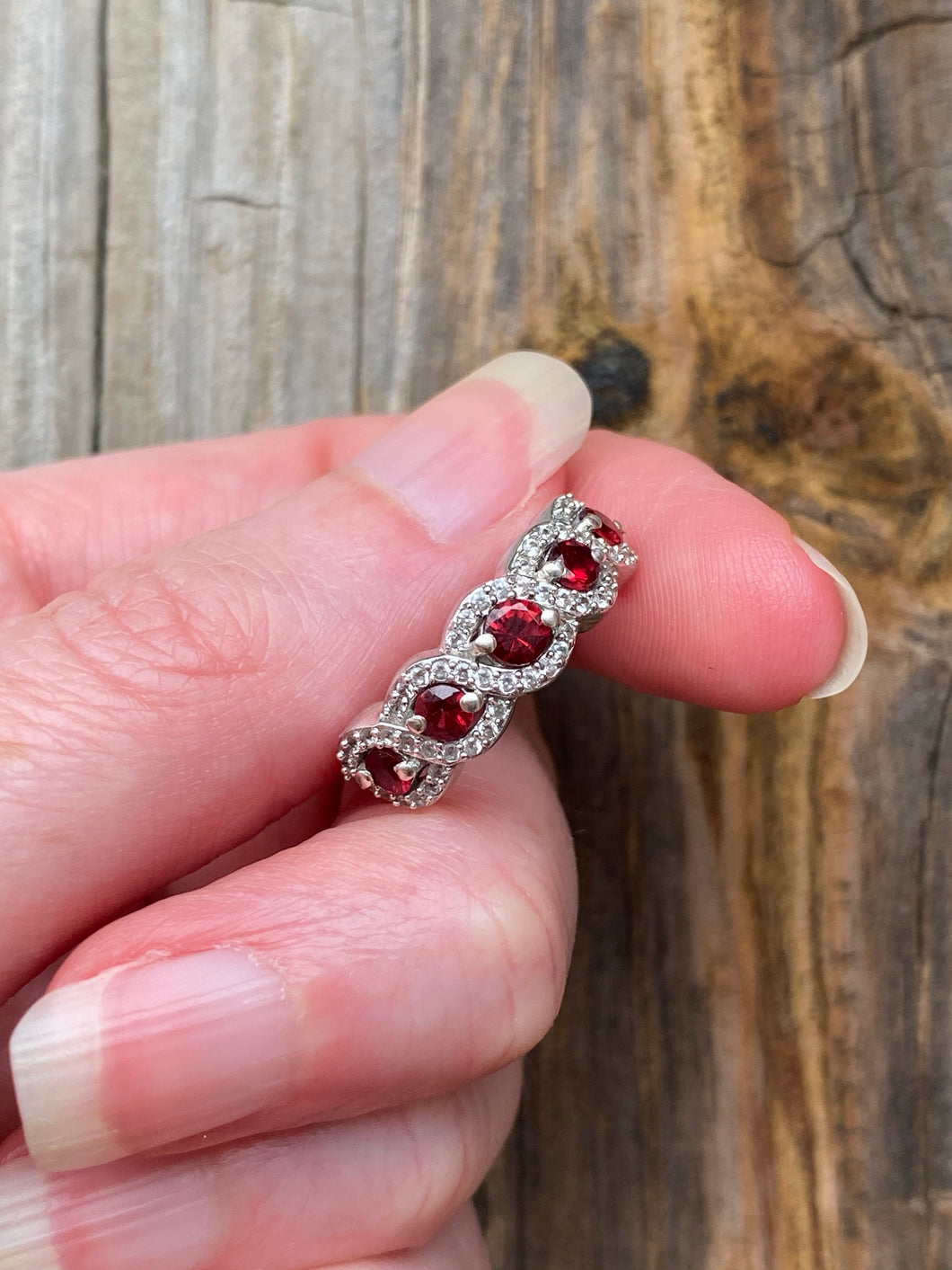 Natural Noble Red Spinel 5 stone ring