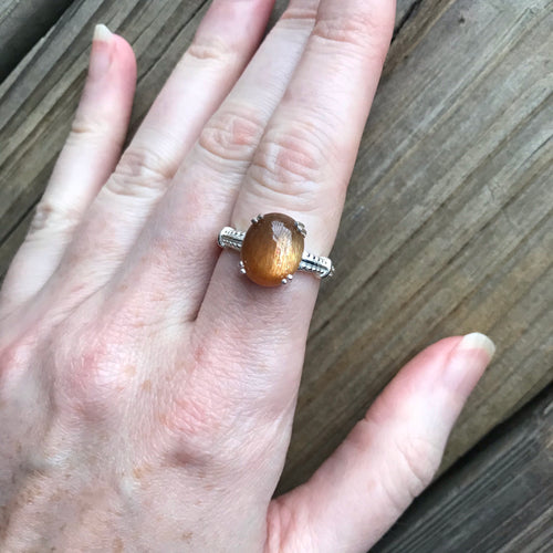Golden Sunstone ring