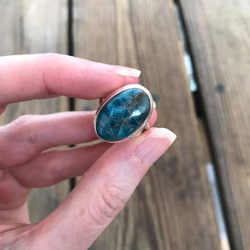 Blue Apatite ring