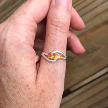 Load image into Gallery viewer, orange Sapphire ring