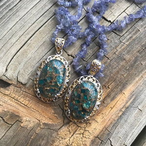 Blue Apatite and Tanzanite necklaces