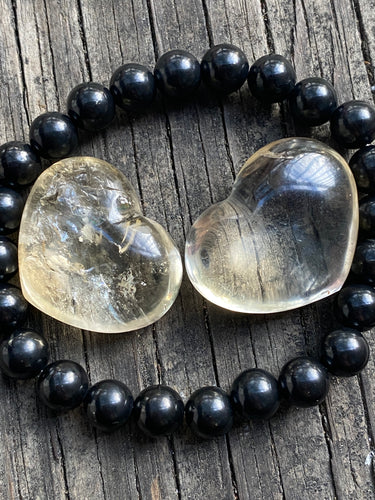 Natural Citrine puffy hearts