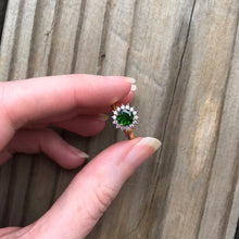 Load image into Gallery viewer, Chrome Diopside and Zircon ring