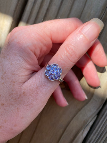 Tanzanite cluster ring