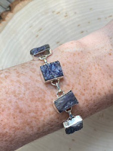 58 carat rough cut natural Tanzanite bracelet