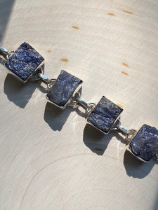 58 carat rough cut natural Tanzanite bracelet