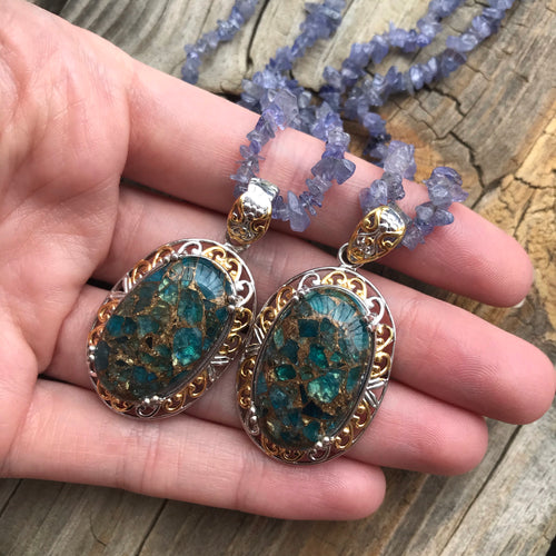 Blue Apatite and Tanzanite necklaces