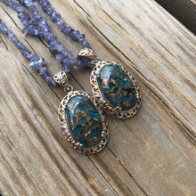 Load image into Gallery viewer, Blue Apatite and Tanzanite necklaces