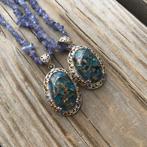 Blue Apatite and Tanzanite necklaces