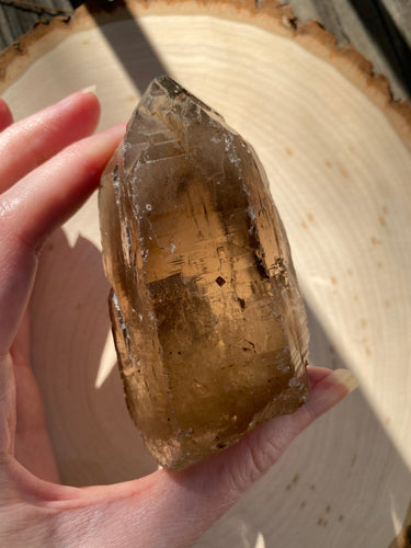 Medium Lemurian Nigerian Smoky Citrine natural crystal point