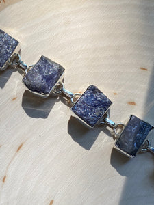 58 carat rough cut natural Tanzanite bracelet