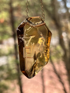 Hovave Art - Exceptional Rainbow filled Natural Citrine necklace with Divine Feminine & Sacred Masculine Symbols