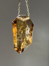 Load image into Gallery viewer, Hovave Art - Exceptional Rainbow filled Natural Citrine necklace with Divine Feminine &amp; Sacred Masculine Symbols