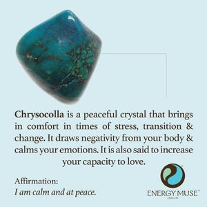 Stress relieving Chrysocolla rings