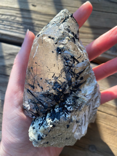 Huge Natural Citrine Cluster with Albite, Black Tourmaline & Green Lepidolite