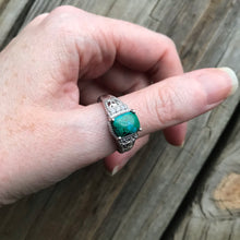 Load image into Gallery viewer, Chrysocolla and Zircon ring