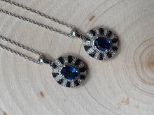 Load image into Gallery viewer, Natural Teal Blue Kyanite Sunburst necklace