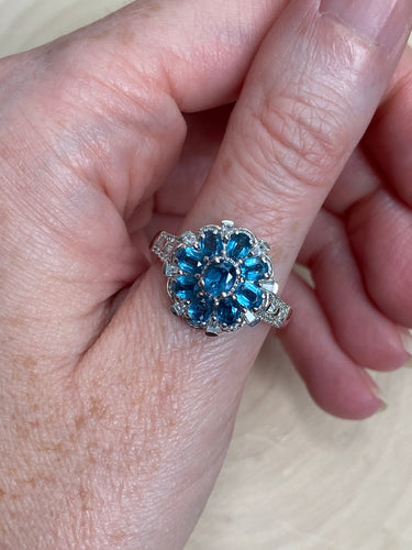 Natural Teal Blue Kyanite ring