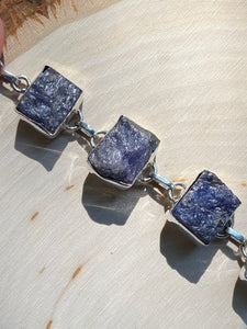 58 carat rough cut natural Tanzanite bracelet