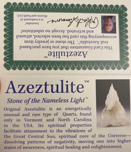 Azeztulite Quartz pieces with Authenticity card from Robert Simmons