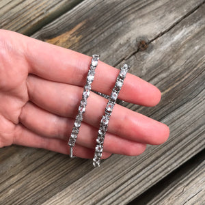 Adjustable stainless steel faceted Petalite bracelets