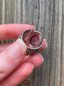 XL Thulite cabochon ring