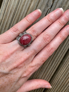 XL Thulite cabochon ring