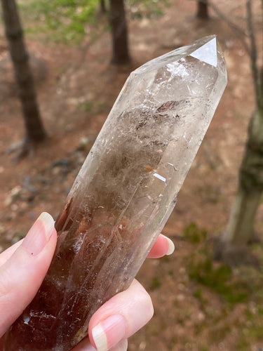 Natural Smoky Citrine Wand with Iron inclusions