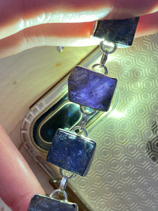 58 carat rough cut natural Tanzanite bracelet