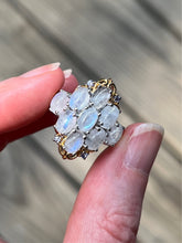 Load image into Gallery viewer, Translucent Rainbow Moonstone &amp; Tanzanite Queen Ring