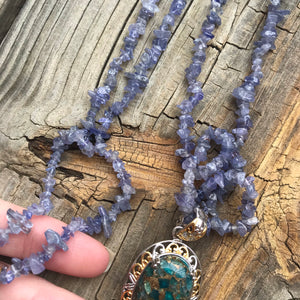 Blue Apatite and Tanzanite necklaces