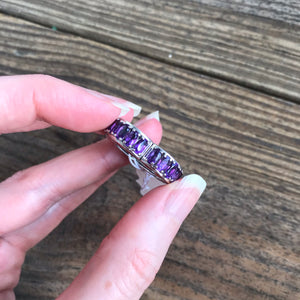 Amethyst heart ring with “I love you” band inside