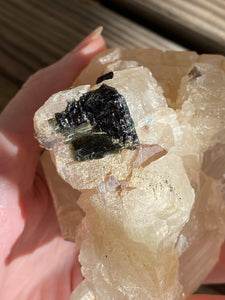 Natural Citrine Scepter with Green Tourmaline & Lepidolite