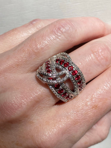Natural Noble Red Spinel swirl statement ring