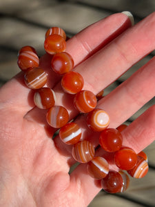 High quality Carnelian & Sardonyx stretch bracelets