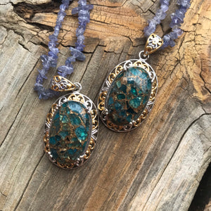 Blue Apatite and Tanzanite necklaces