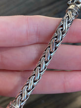 Load image into Gallery viewer, Carved Tanzanite braided sterling silver collectors bracelet