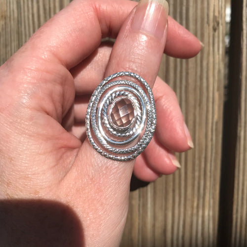 Green Amethyst spiral rings