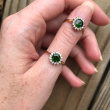 Load image into Gallery viewer, Chrome Diopside and Zircon ring