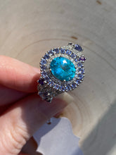 Load image into Gallery viewer, Collectors Electric Blue Apatite, Iolite and Amethyst rings